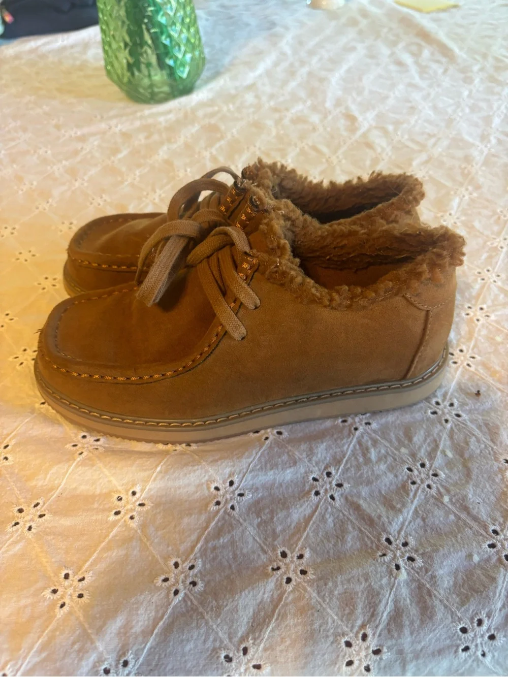 GAP Kids Tan Faux-Suede Fleece-Lined Moccasin Boots